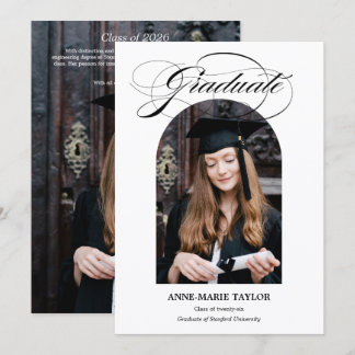 Arched Photo and Script Graduate Announcement