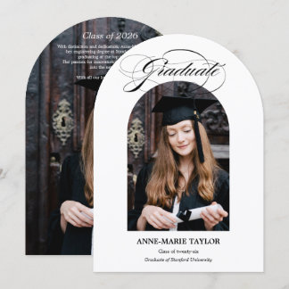Arched Photo and Script Graduate Announcement