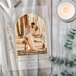 Arched Photo Elegant Script Save the Date