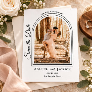 Arched Photo Elegant Script Save the Date