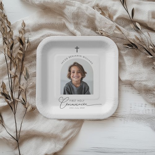 Arched Photo First Communion Boy