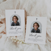 Arched Photo First Communion Boy Thank You