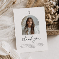 Arched Photo First Communion Girl Thank You