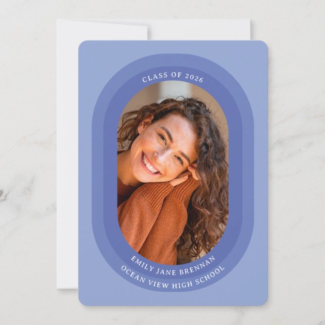 Arched Photo Graduation Announcement Card (Front)