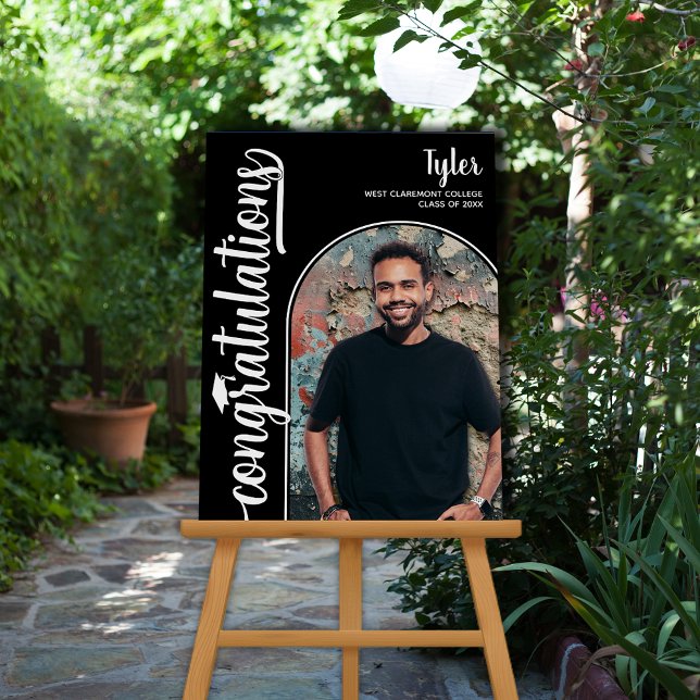 Arched Photo Graduation Black Foam Board (Arched Photo Graduation Black Foam Board Sign)