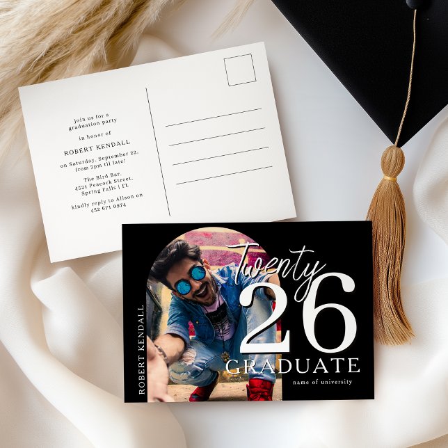 Arched Photo Graduation Party Invitation Postcard (Creator Uploaded)