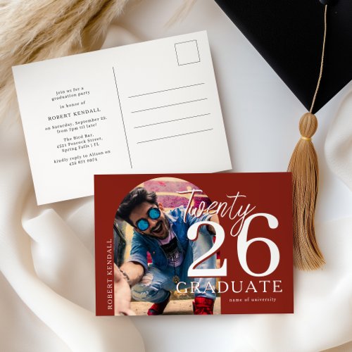 Arched Photo Graduation Party Invitation Postcard