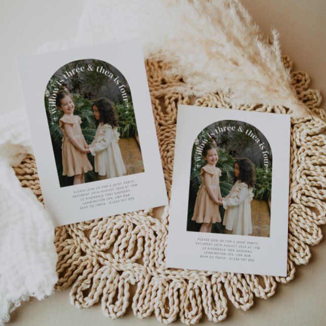Arched Photo - Joint Birthday Invitation (Creator Uploaded)