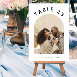 Arched Photo Text Boho Minimal Minimalist Wedding Table Number<br><div class="desc">This stylish table number would be a great addition to your wedding celebration. Easily add your own details by clicking on the "personalize" option.</div>