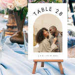 Arched Photo Text Boho Minimal Minimalist Wedding Table Number<br><div class="desc">This stylish table number would be a great addition to your wedding celebration. Easily add your own details by clicking on the "personalize" option. 🌸 PLEASE NOTE: The size of this card is 3.5" x 5". If you’d like a larger size, please contact me before 💖 making your purchase. 📨...</div>