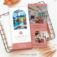 Arched Photo Vacation Rental Marketing Rack Card at Zazzle