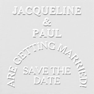 Arched Save the Date Wedding Names Sqaure Embosser