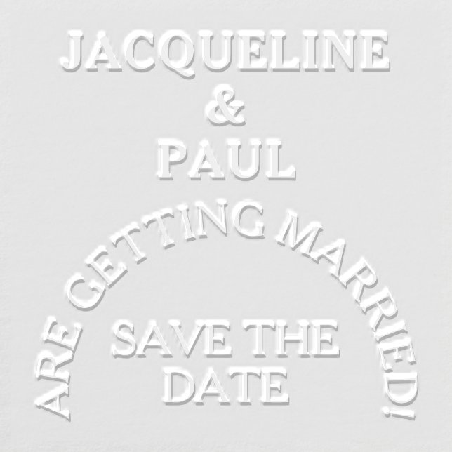 Arched Save the Date Wedding Names Sqaure Embosser (Design)
