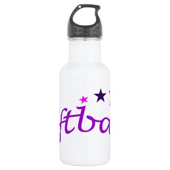 Arched Softball With Stars Stainless Steel Water Bottle by PolkaDotTees at Zazzle