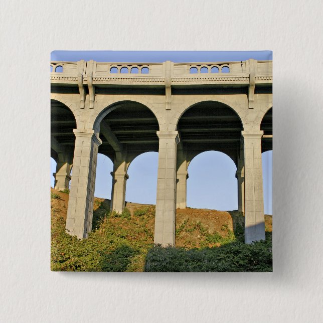Arched supports Patterson Memorial Bridge Button (Front)