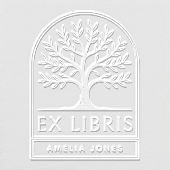 Arched Tree of Knowledge Ex Libris Personalized Embosser (Design)