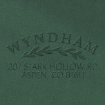 Arched Twig Elegant Name Address Embosser<br><div class="desc">Elegant greenery address embosser with an arch twig of greenery below your last name in curved text. Elegant greenery wedding embosser personalized with your name and address.</div>