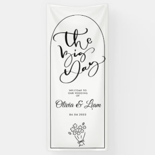 Arched Wedding Welcome Sign, Entrance Backdrop Ba Banner