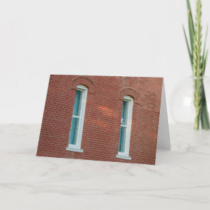 Arched Windows on Red Brick Wall Card