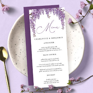 Arched Wisteria Branch Floral Garden Wedding Menu