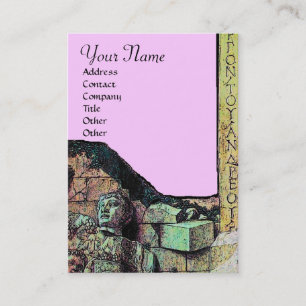 ARCHEO /Antiquary,Archaeology Monogram,Pink Green Business Card