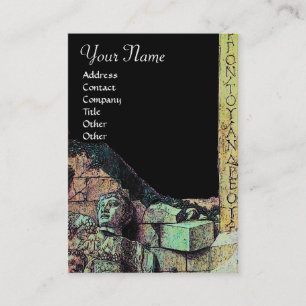 ARCHEO /Antiquary,Archeology Monogram, Black Green Business Card