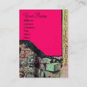 ARCHEO /Antiquary,Archeology Monogram,Pink Fuchsia Business Card