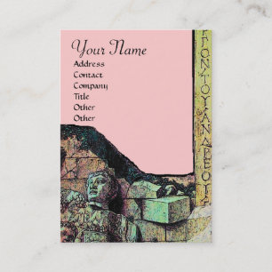 ARCHEO /Antiquary,Archeology Monogram,Pink Green Business Card