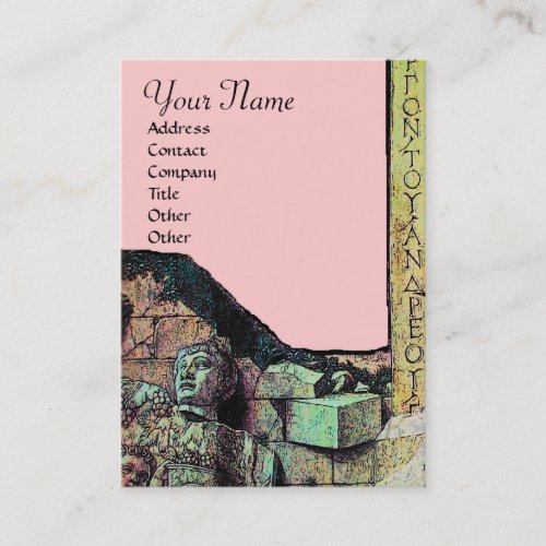 ARCHEO AntiquaryArcheology MonogramPink Green Business Card