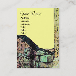 ARCHEO /Antiquary,Archeology Monogram,Yellow Green Business Card