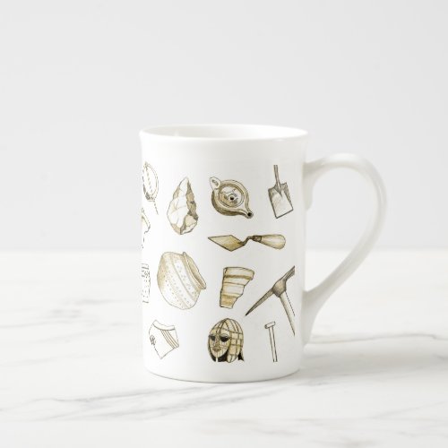 Archeological Fragments Bone China Mug