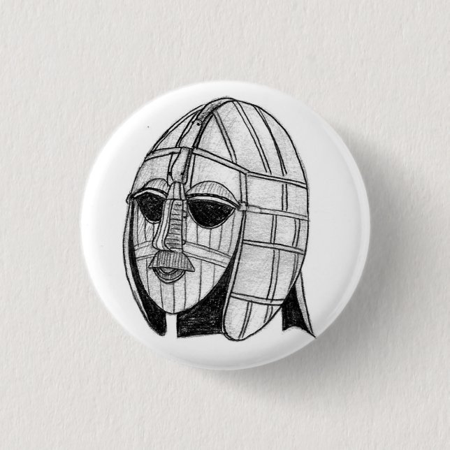 Archeological Fragments Sutton Hoo Helmet Badge Button (Front)