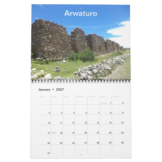 Archeological Sites of Peru Calendar (Jan 2027)