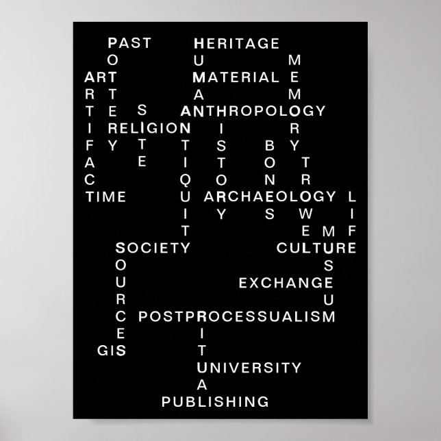 Archeology and anthropology crossword puzzle poster (Front)