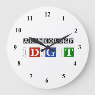 Archeology I Dig It Large Clock