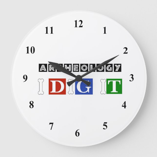 Archeology I Dig It Large Clock (Front)