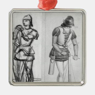 Archer and crossbowman metal ornament