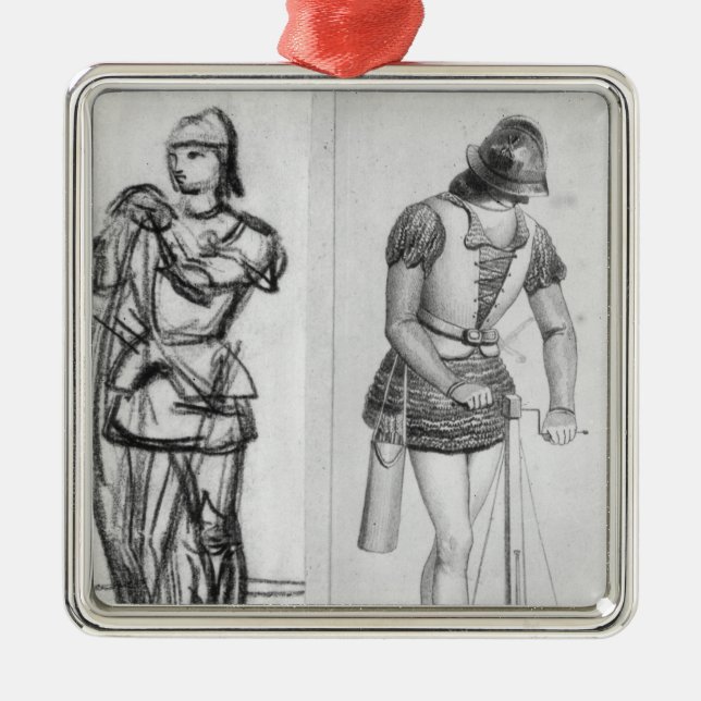 Archer and crossbowman metal ornament (Front)