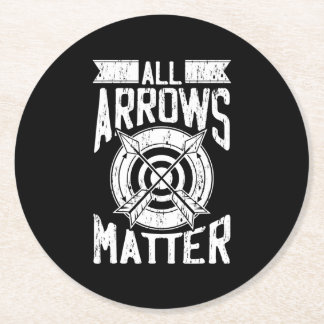 Archer Archery All Arrows Matter Costume Gift Round Paper Coaster