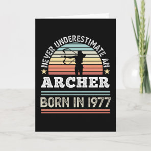 Archer born 1977 50th Birthday Archery Gift Card