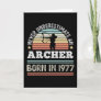Archer born 1977 50th Birthday Archery Gift Card