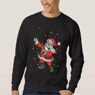 Archer Bow Hunting Santa Claus Christmas Tree Ligh Sweatshirt