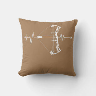Archer compound bow heartbeat ECG Archery  Throw Pillow