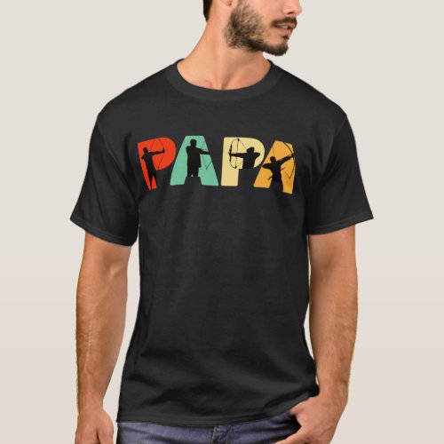 Archer Dad Shirt Funny Papa Archery Father Retro T_Shirt