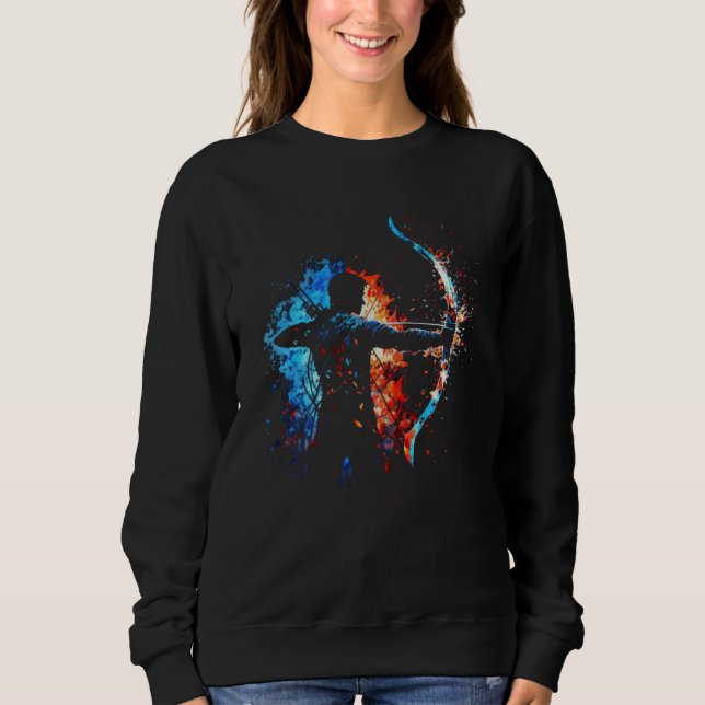 Archer Flames Archery Retro Sports Archer Sweatshirt (Front)