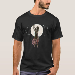 ARCHER GIRL DRAW ARROW HOLDING BOW OVER MOON SUN S T-Shirt