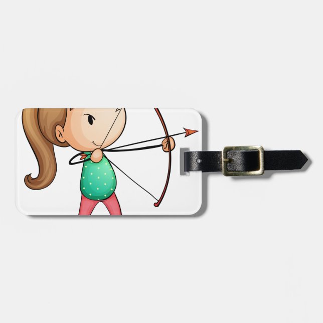 archer girl luggage tag (Front Horizontal)