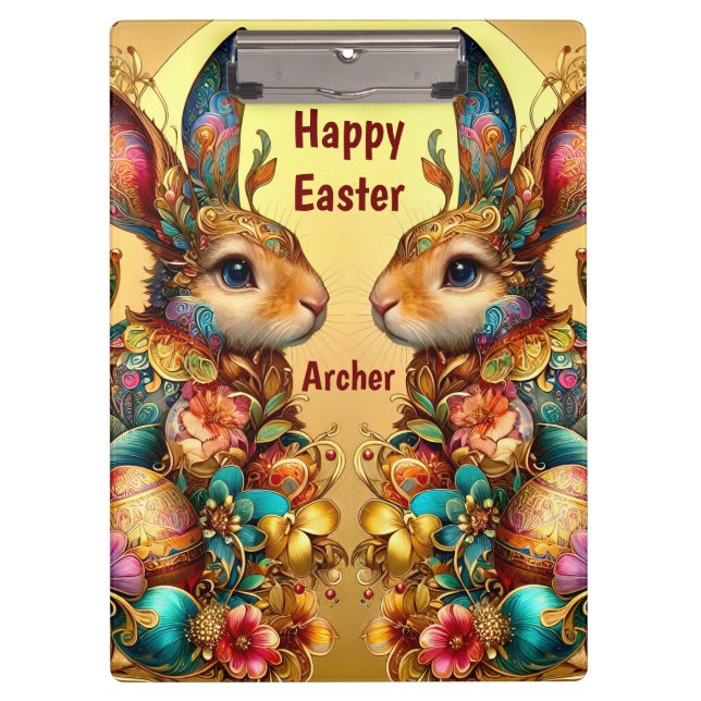 ARCHER ~ HAPPY EASTER ~ EASTER BUNNIES ~  CLIPBOARD (Front)