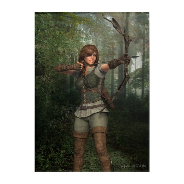 Archer in the Forest Fantasy Art (Front)