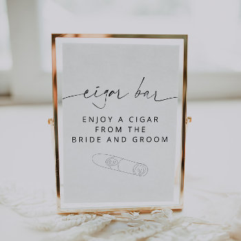 Archer Minimalist Cigar Bar Sign by PomPaperEvents at Zazzle